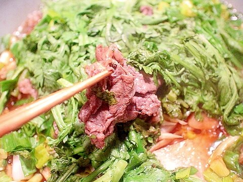 フライパンで、すき焼き風野菜たっぷり牛鍋